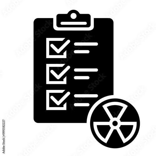 Radiation icon vector. Nuclear energy Illustration sign. Emitting symbol. Nuclear waste logo.