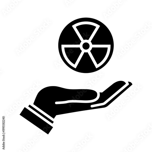 Radiation icon vector. Nuclear energy Illustration sign. Emitting symbol. Nuclear waste logo.