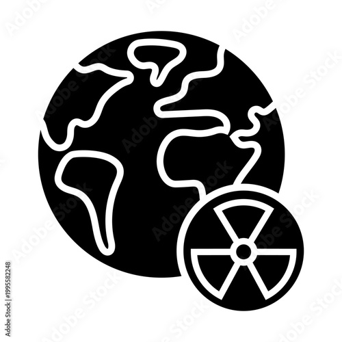 Radiation icon vector. Nuclear energy Illustration sign. Emitting symbol. Nuclear waste logo.