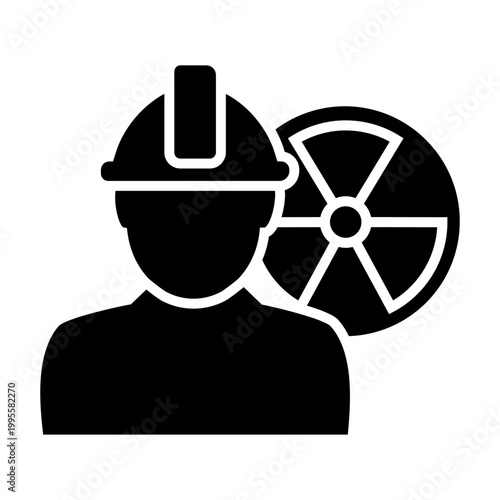 Radiation icon vector. Nuclear energy Illustration sign. Emitting symbol. Nuclear waste logo.
