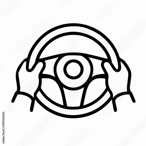hands holding a car steering wheel icon