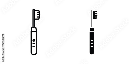 Electric toothbrush icon - Vector design set