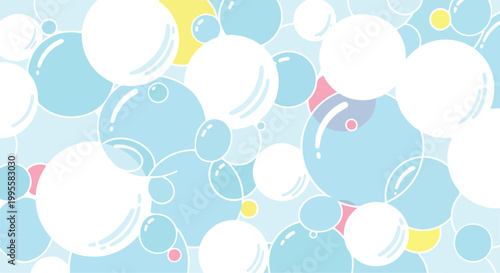 Photos A colorful abstract illustration of numerous overlapping bubbles in various size