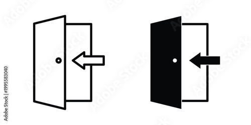Entrance door icon - Vector design set
