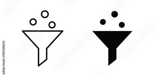 Filter funnel process icon - Vector design set