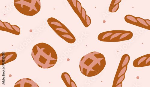 Cute bakery pattern background vector design