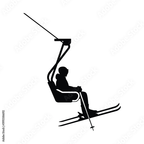 Skier Silhouette Vector – Winter Sports Action Athlete SVG PNG EPS Clipart