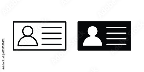 Identification card icon - Vector design set