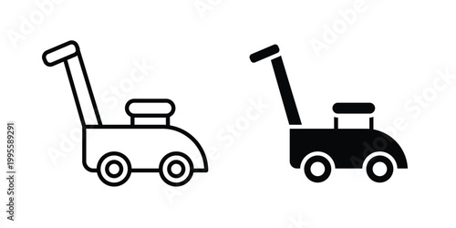 lawn mower icon - Vector design set