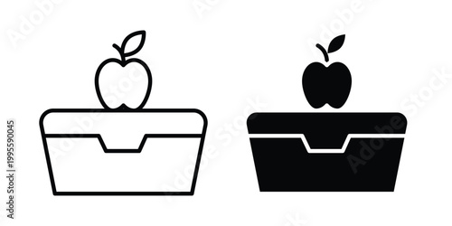 Lunch box icon - Vector design set