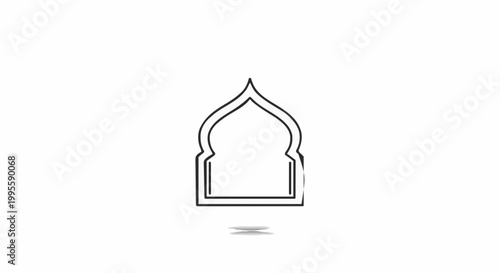 Islamic Archway Illustration - A Simple Outline of an Architectural Element