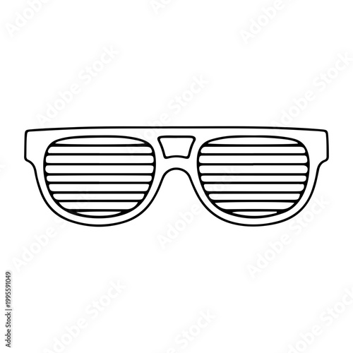 Retro Shutter Shades Sunglasses Line Art Illustration