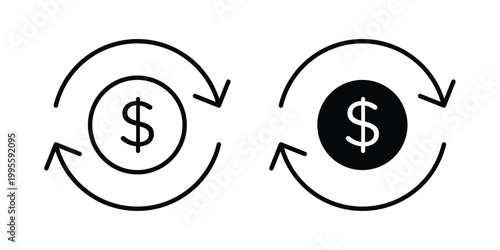 Money Transfer icon - Vector design set
