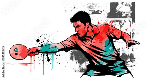 Table Tennis Player Action Shot