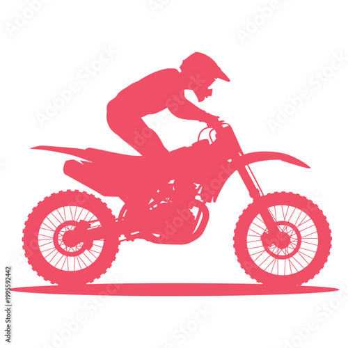 Motocross rider on dirt bike in action