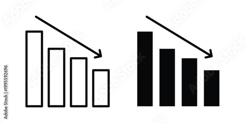 Negative trend icon - Vector design set