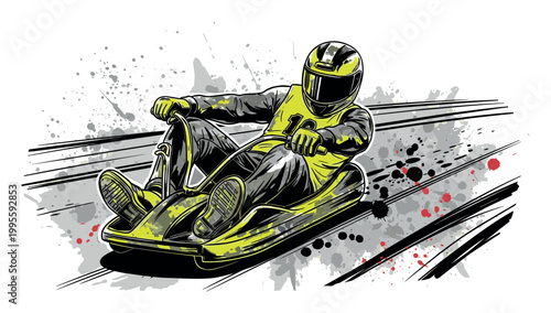 Luge Racer Speeding Downhill