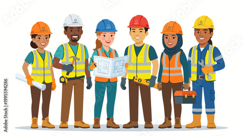 group of construction workers