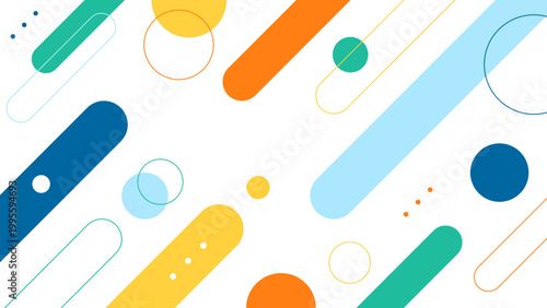 Abstract modern geometric flat background, colorful Memphis wallpaper, suitable for social media template, sale banners, posters, covers, cards, websites and landing pages