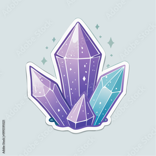 Cluster of Purple and Teal Crystals