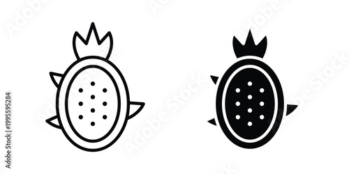 Pitaya icon - Vector design set