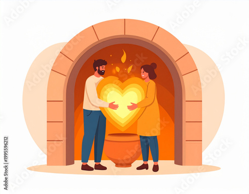  Pottery Kiln Glow Embrace