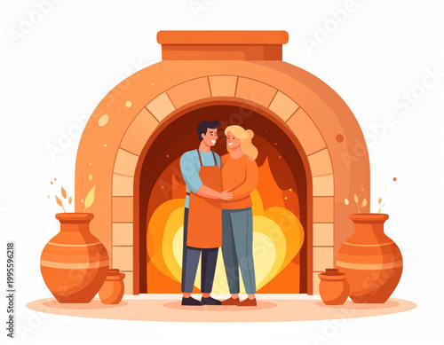  Pottery Kiln Glow Embrace