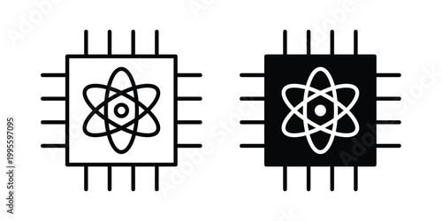 Quantum computing icon - Vector design set