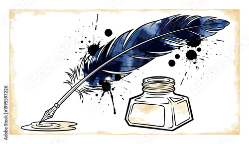 Quill Pen and Inkwell