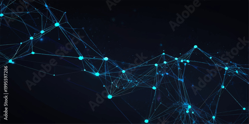 Abstract Network Connection Visualizing Digital Connectivity. A dynamic and visually captivating abstract image showcases a complex network of interconnected points and lines.