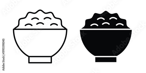 Rice bowl icon - Vector design set