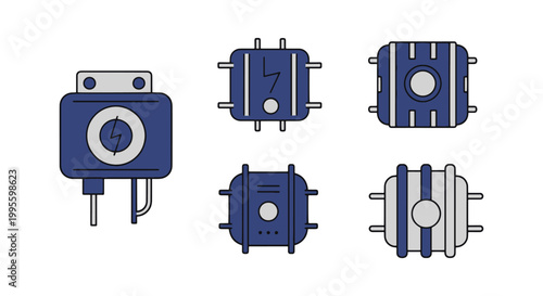 Voltage Regulator Line art minimal shapes vector