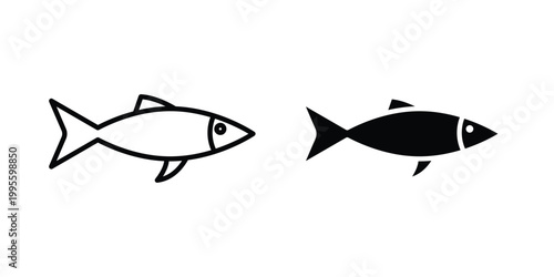 Sardine icon - Vector design set