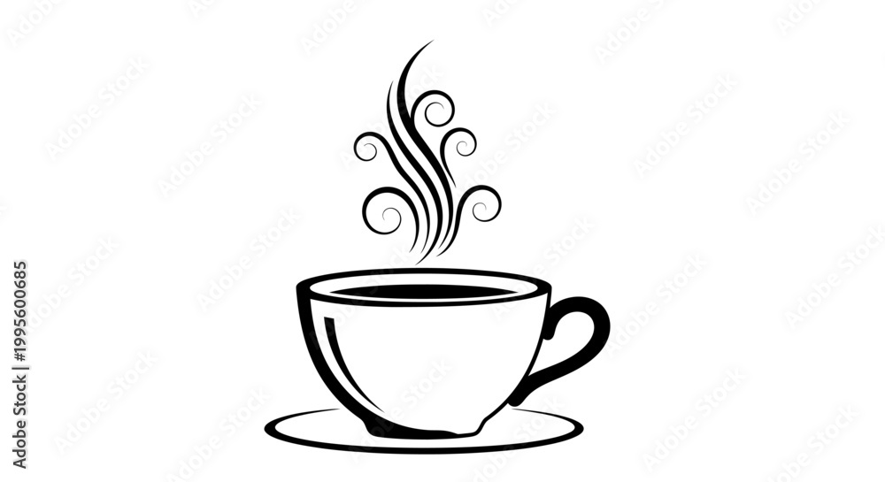 Obraz premium Steaming hot cup of coffee.