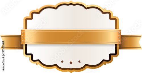 Golden ribbon tag