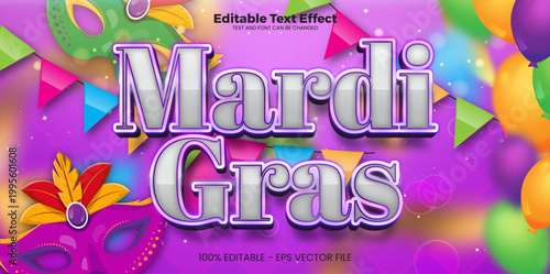 Mardi text  editable text effect in new modern trend style