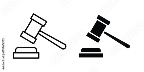 Trial hammer icon - Vector design set