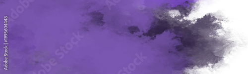 Abstract watercolor splash background with purple and dark gray textures on white canvas for artistic design and creative projects