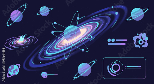 A dreamy and colorful planet illustration conveys wonder and possibility, perfect for branding, children's content, or adding a touch of magic to desi
