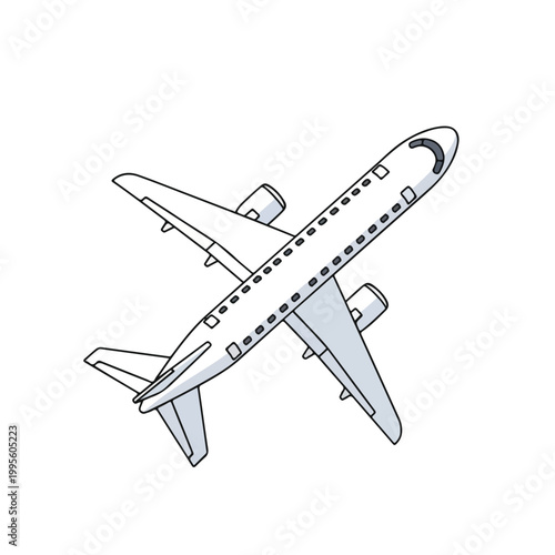 Airplane flying in the sky with passengers on board