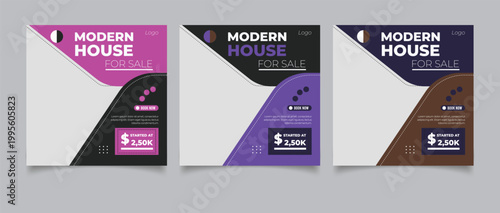 Real Estate Social Media Post Template, Editable Banner Template With Dream Home Post Social