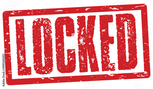 Locked rubber stamp red grunge