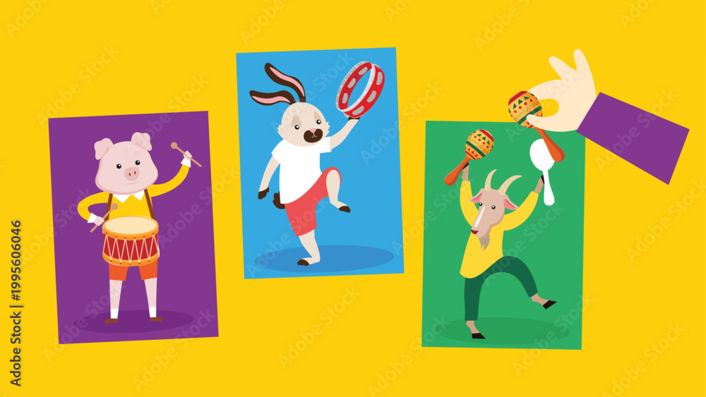 Fototapeta premium Circus design over yellow background, vector illustration eps10.