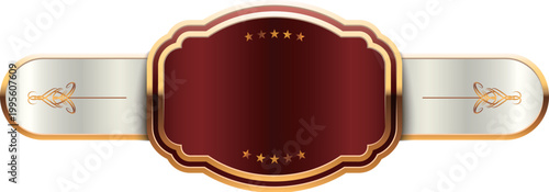 Dark red label with golden frame