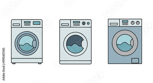 Washing Machine Line art clean simple illustration vector