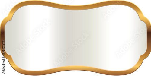 Pearl white label with golden frame