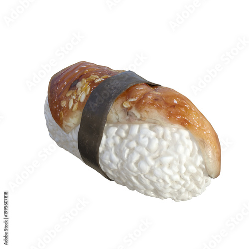 Delicious sushi roll with crispy bread and sesame seeds