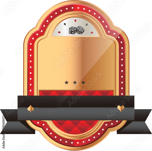 Golden luxury shield label