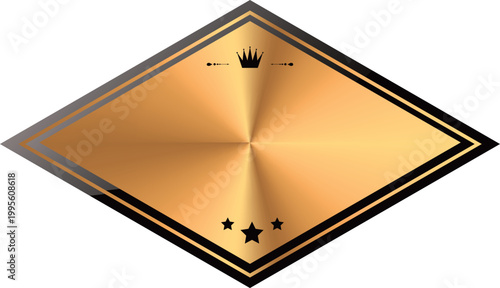 Golden diamond metal label