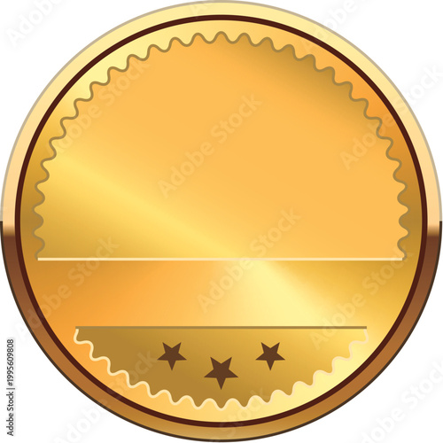 Golden badge with star and ear of rice